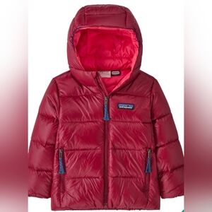 PATAGONIA, Hi-Loft Down Sweater Hoodie - Infants', Wax Red, Size 6 Months